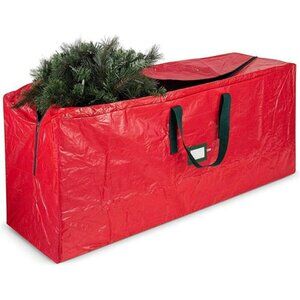 Christmas Tree Storage Bag Fits 9 Ft Artificial Trees Plastic Waterproof  Red